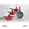 BATERIA DE COCINA THOMAS TH-MB07RN 7P ROJO 2