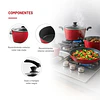 BATERIA DE COCINA THOMAS TH-MB07RN 7P ROJO 5