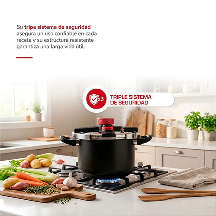 OLLA THOMAS TH-MOP08N 8L PRESION ACERO INOX NEGRO 3