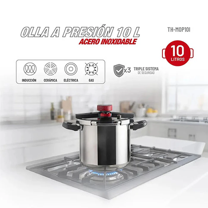 OLLA THOMAS TH-MOP10I 10L PRESION ACERO INOX 3