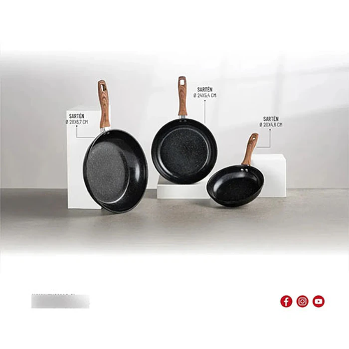 SARTEN THOMAS TH-MS03N PACK X3 20/24/28CM 3