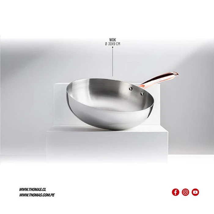 SARTEN THOMAS TH-MWK30I CHEF 30CM WOK 6