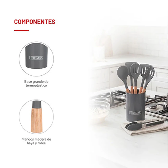 SET UTENCILIOS THOMAS TH-MUT09N  X9 SILICONA 5