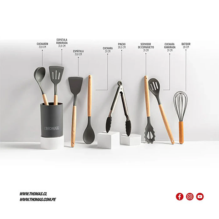 SET UTENCILIOS THOMAS TH-MUT09N  X9 SILICONA 6