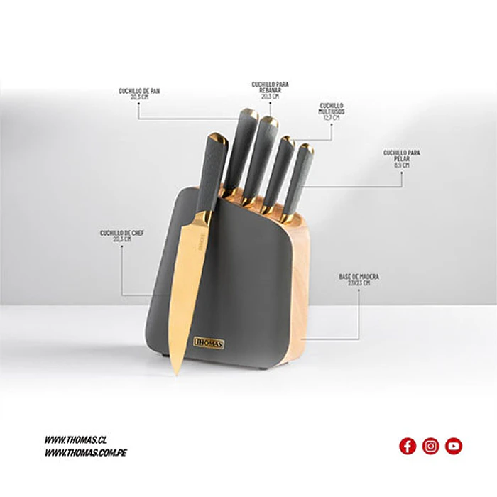 CUCHILLERIA THOMAS TH-MT06GD SET 6 PZACUCHILLO 2