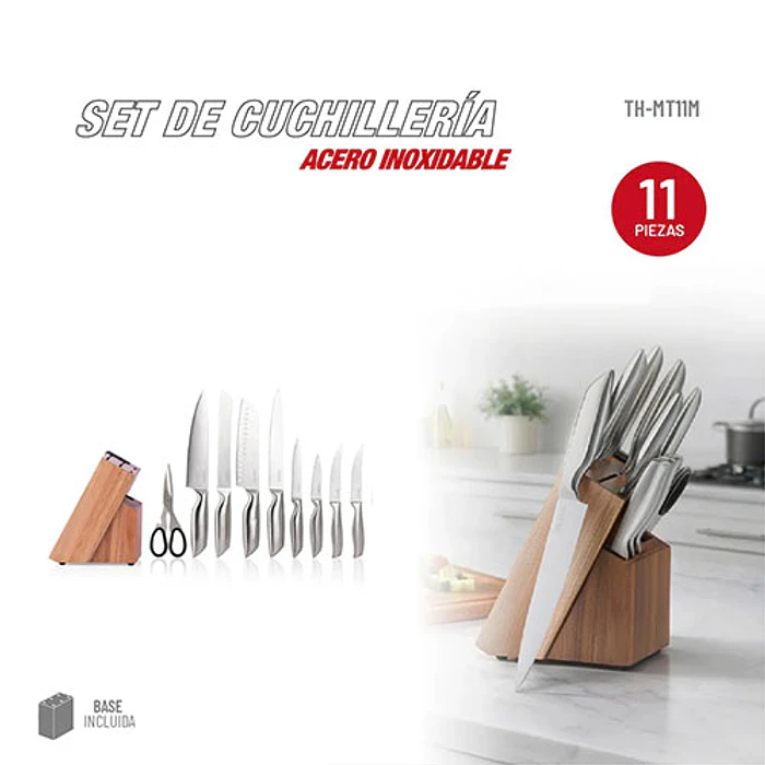CUCHILLERIA THOMAS TH-MT11M SET 11PZAS CUCHILLO CHEF 2