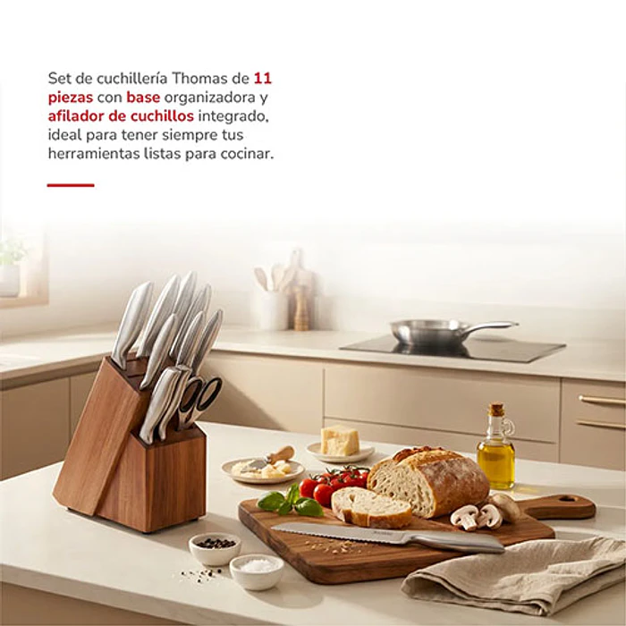 CUCHILLERIA THOMAS TH-MT11M SET 11PZAS CUCHILLO CHEF 3
