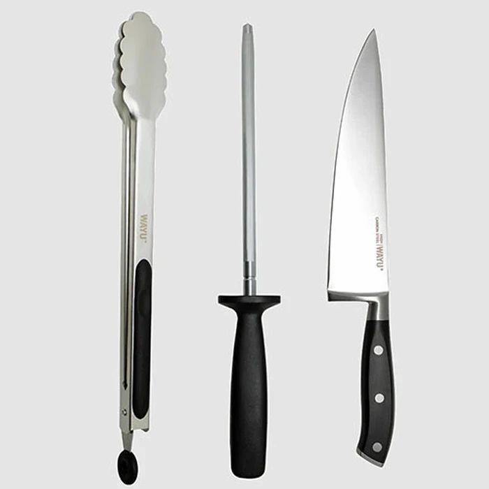 CUCHILLERIA WAYU 402417 SET PARRILLERO 3 PIEZAS C/FUNDA 1