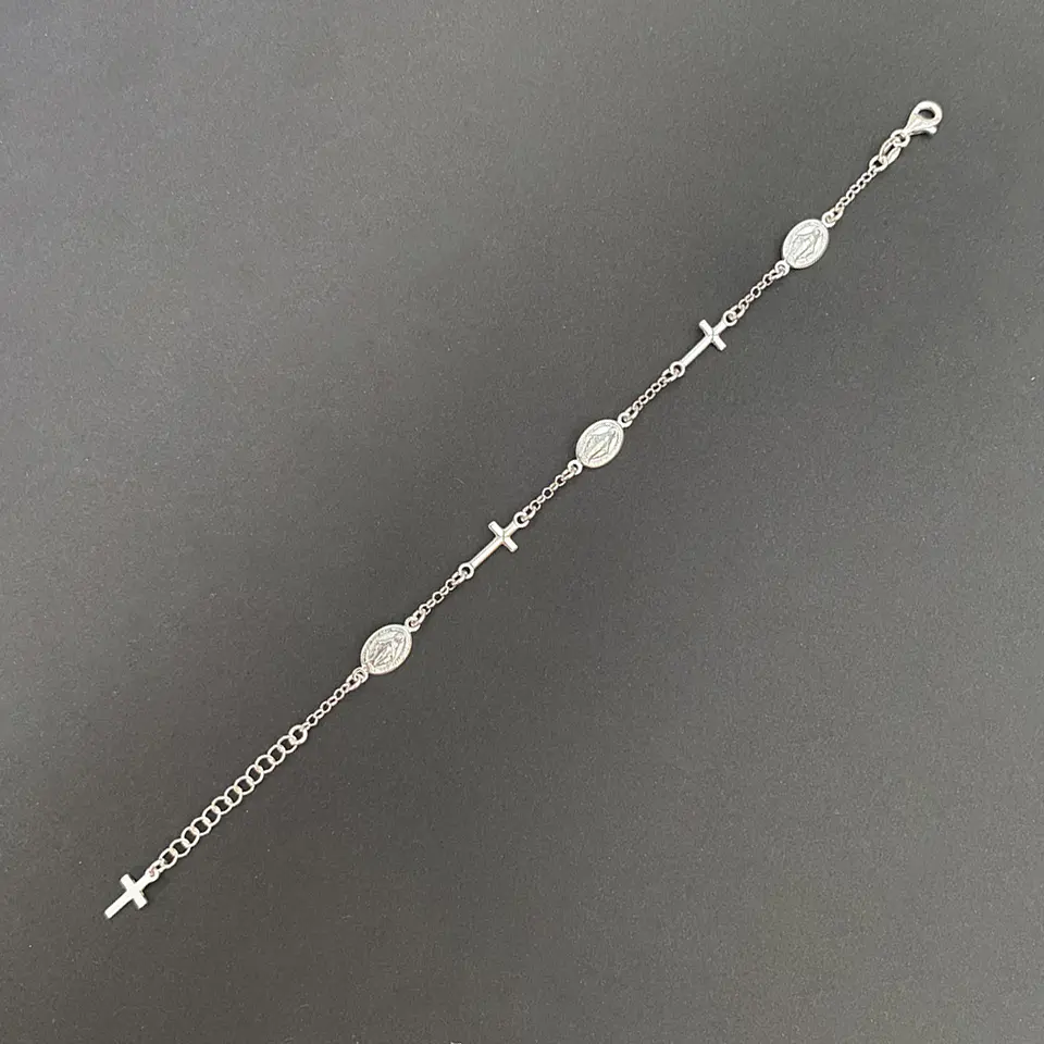 PULSERA VIRGEN DE LOS RAYOS Y CRUZ | PLATA 3