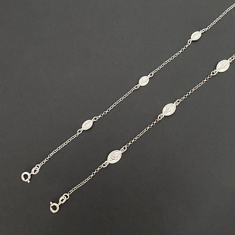 PULSERA VIRGEN DE LOS RAYOS 3 CONECTORES | PLATA
