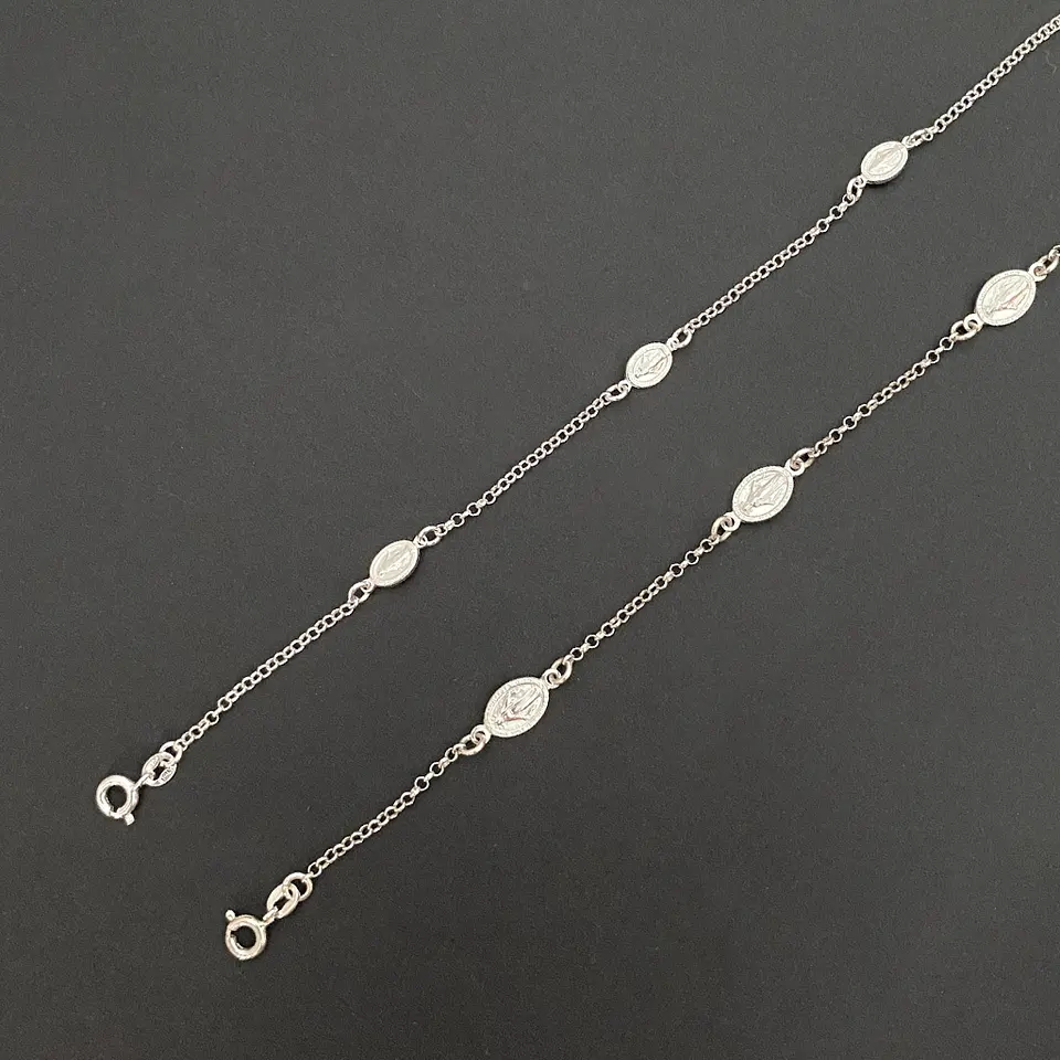 PULSERA VIRGEN DE LOS RAYOS 3 CONECTORES | PLATA 2