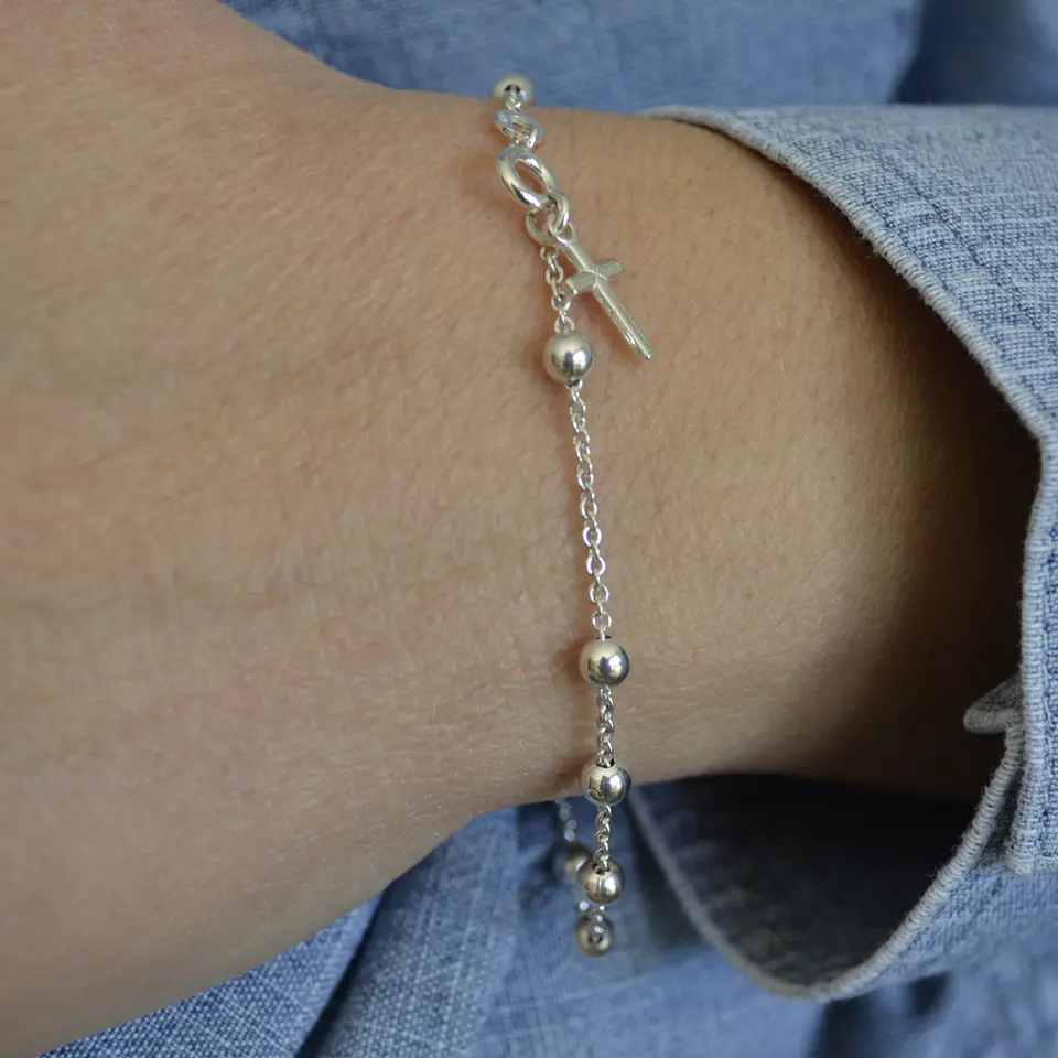PULSERA DENARIO CRUZ CLASSIC | PLATA 2