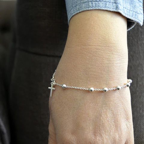 PULSERA DENARIO CRUZ CLASSIC | PLATA