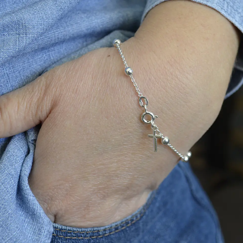 PULSERA DENARIO CRUZ CLASSIC | PLATA 3