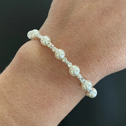 pulsera perlas classic | PLATA