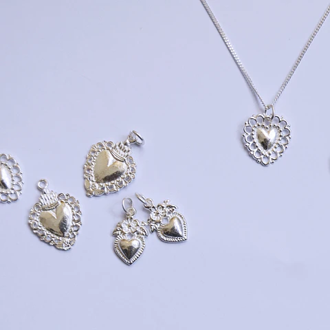 colgantes corazón detente | PLATA
