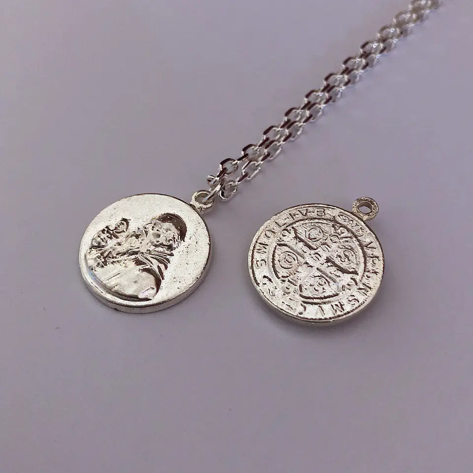 colgantes escapulario san benito | PLATA 2