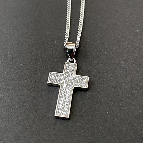 colgante cruz circones | PLATA