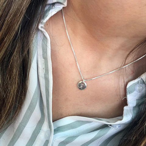 colgantes letras redondo | PLATA