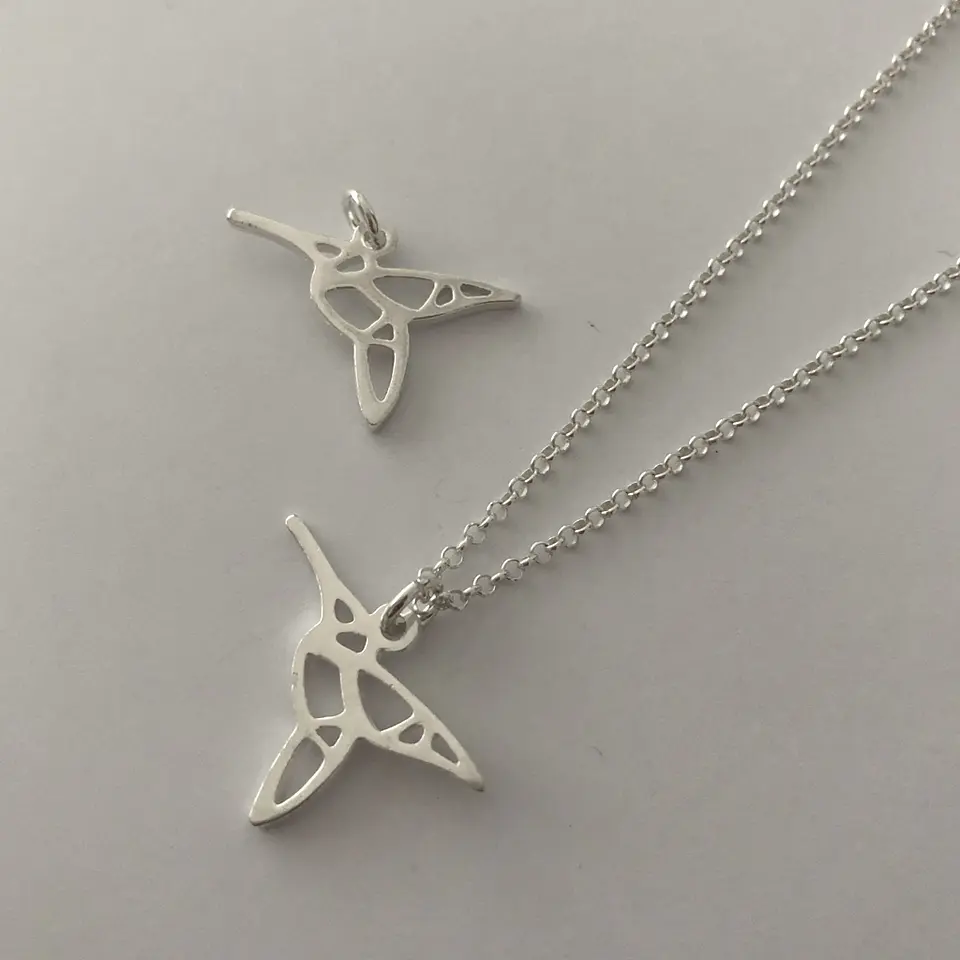 colgante colibrí origami | PLATA 1