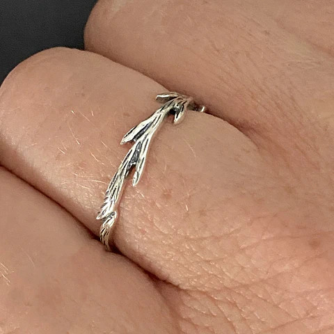 anillo hojas griegas | PLATA