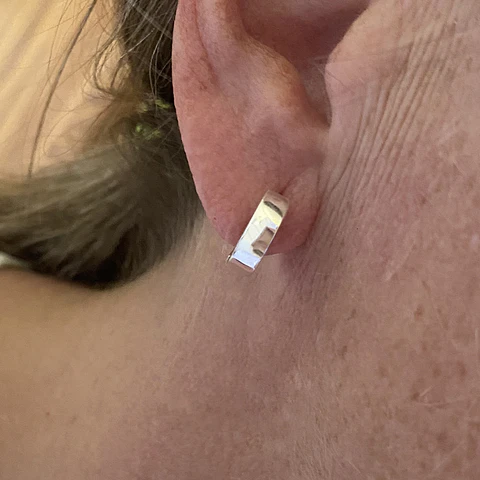 aros argolla lisa gruesa | PLATA