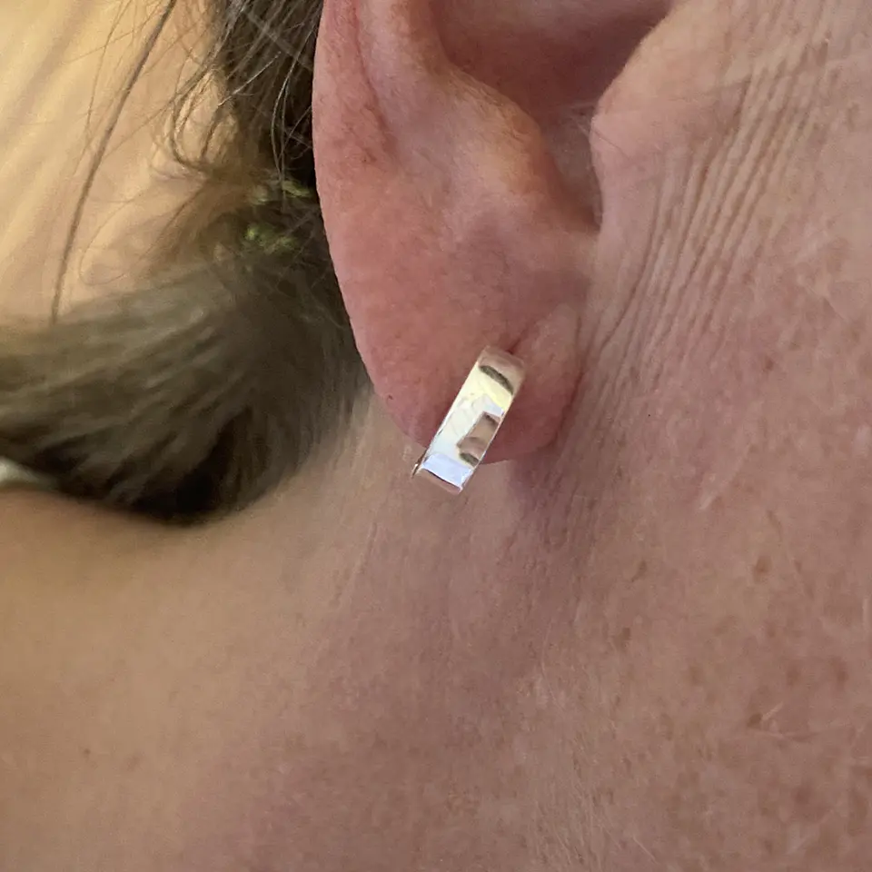 aros argolla lisa gruesa | PLATA 1