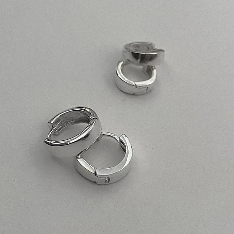 aros argolla lisa gruesa | PLATA