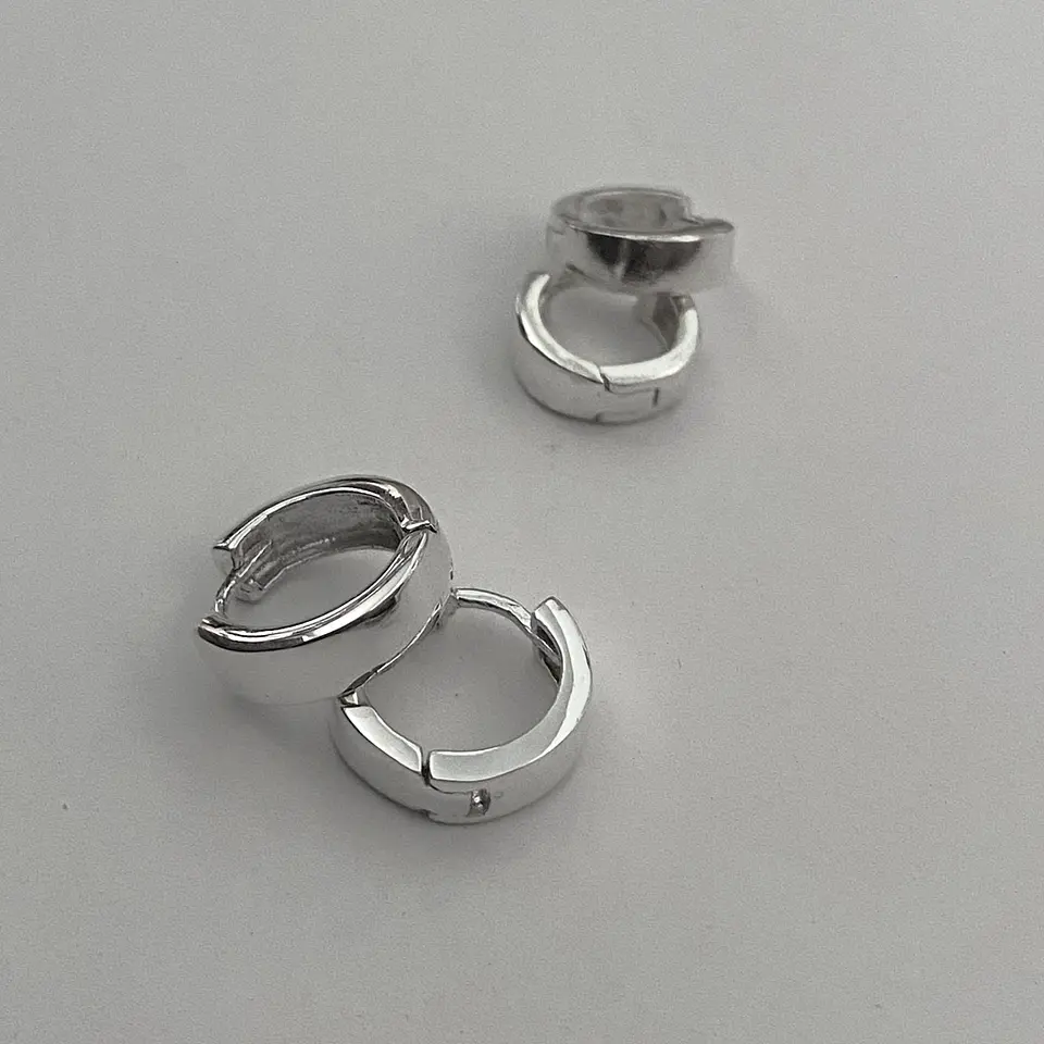 aros argolla lisa gruesa | PLATA 2