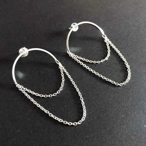 aros cadena | PLATA