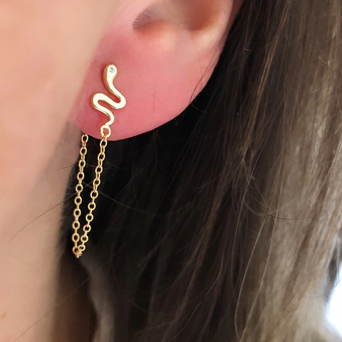 AROS SERPIENTE CADENA | PLATA/plata enchape oro