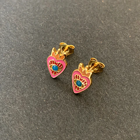 AROS OJO CORONA | PLATA ENCHAPE ORO