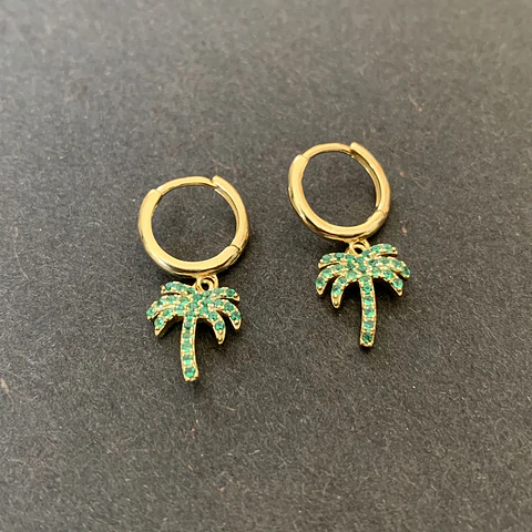 AROS ARGOLLA PALMERA | PLATA BAÑO ORO