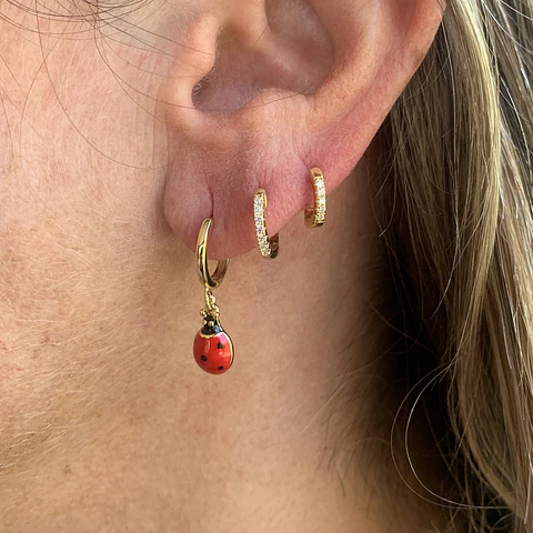 AROS ARGOLLA CHINITA | PLATA BAÑO ORO