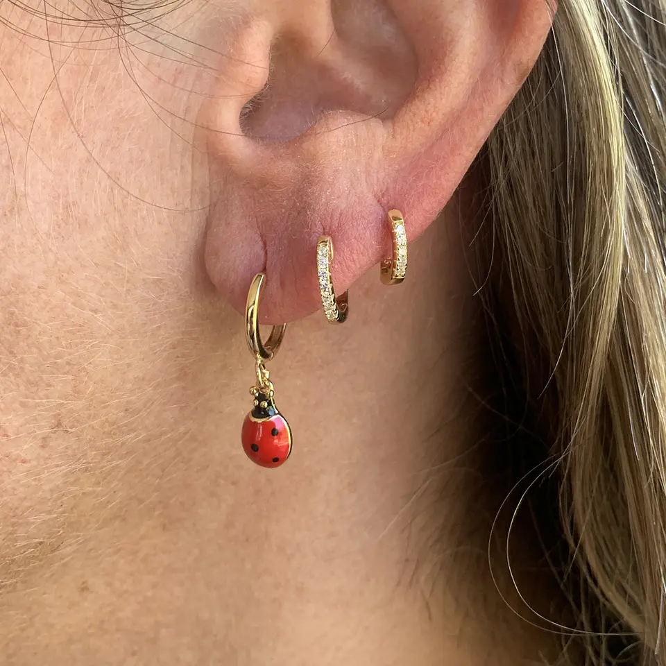 AROS ARGOLLA CHINITA | PLATA BAÑO ORO 2