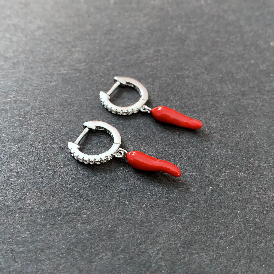 AROS ARGOLLA AJÍ ROJO | PLATA/PLATA ENCHAPE ORO 3