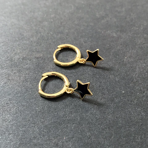 AROS ARGOLLA ESTRELLA | PLATA BAÑO ORO