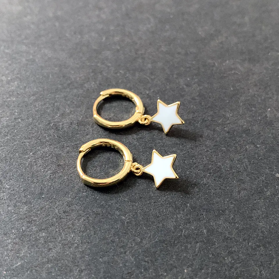 AROS ARGOLLA ESTRELLA | PLATA BAÑO ORO 3