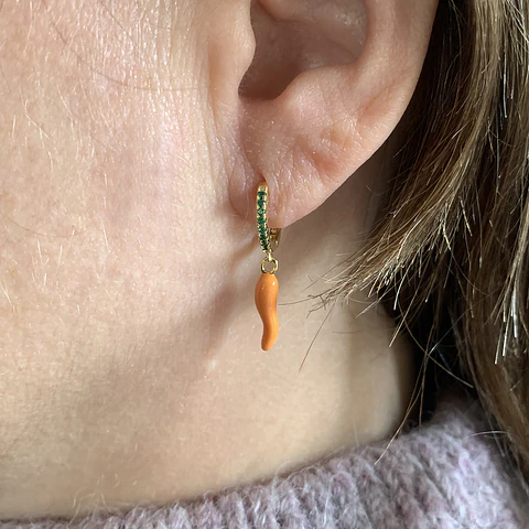 AROS ARGOLLA AJÍ AMARILLO | PLATA ENCHAPE ORO
