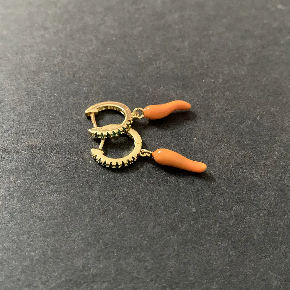 AROS ARGOLLA AJÍ AMARILLO | PLATA ENCHAPE ORO 1