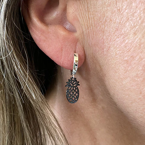 AROS ARGOLLA PIÑA | PLATA