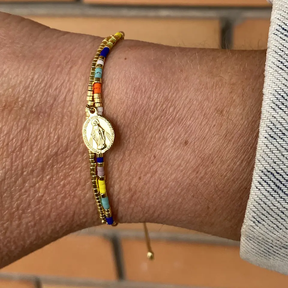 PULSERAS MIYUKI DOBLE VIRGEN DE LOS RAYOS | ENCHAPE ORO Y ENCHAPE PLATA 2