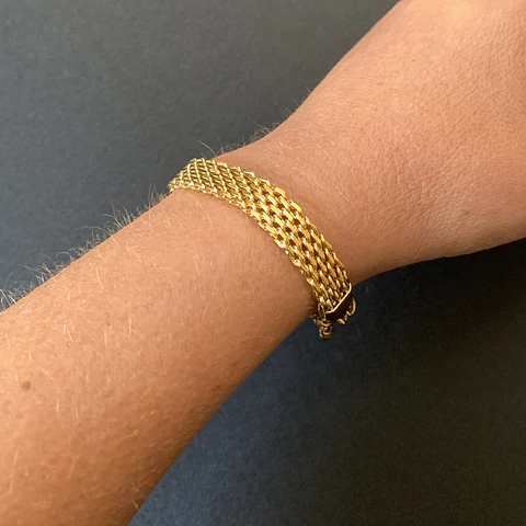 Pulsera tramada gruesa | ENCHAPE ORO