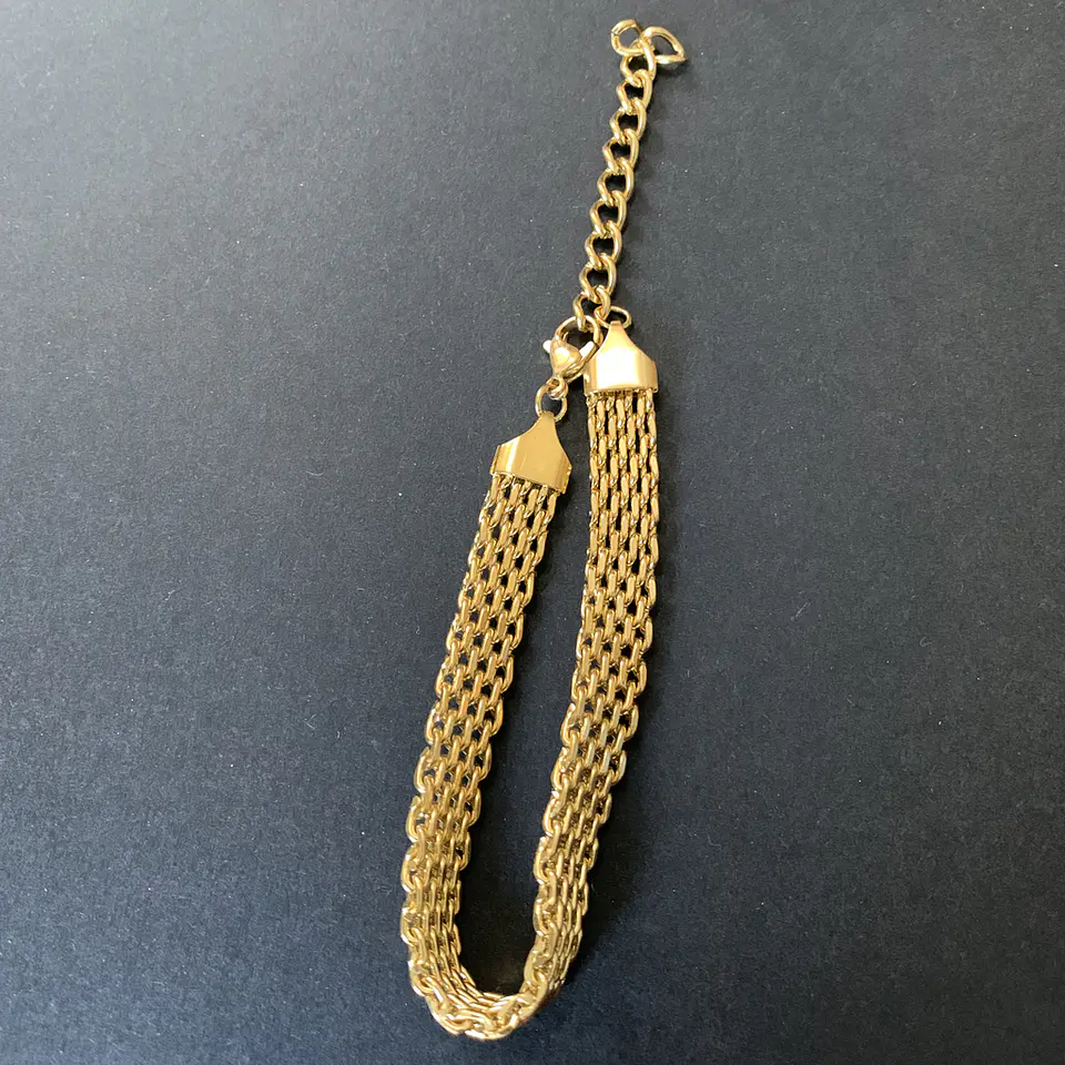 Pulsera tramada gruesa | ENCHAPE ORO 2