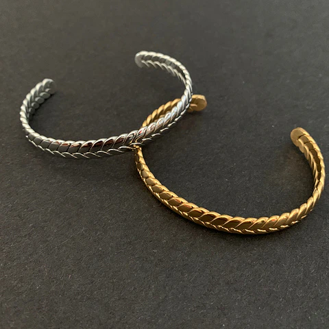 ESCLAVAS HOJAS | ENCHAPE ORO Y ENCHAPE PLATA