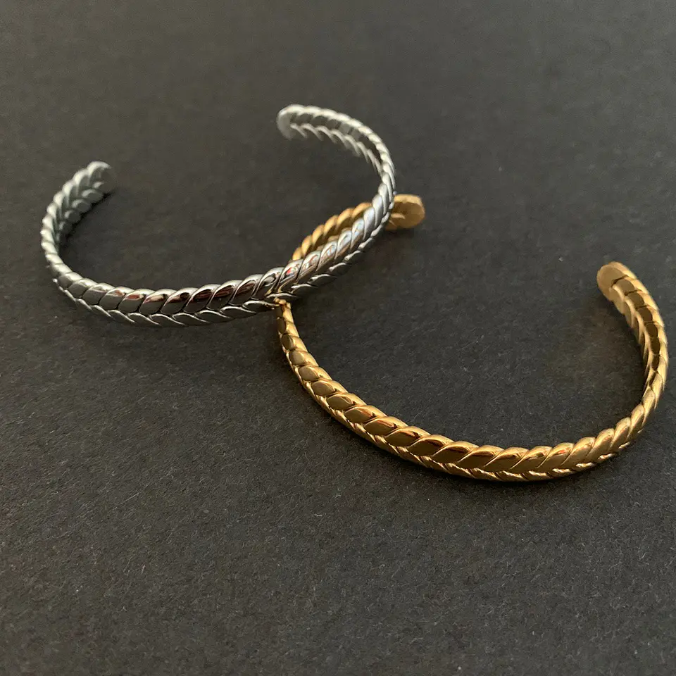 ESCLAVAS HOJAS | ENCHAPE ORO Y ENCHAPE PLATA 1