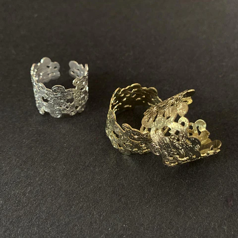 ANILLO CALADO LAURA | ENCHAPE ORO Y ENCHAPE PLATA