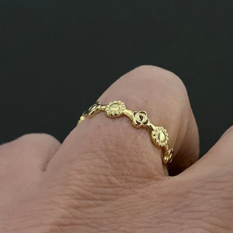 ANILLO TREBOL FLOR | ENCHAPE ORO