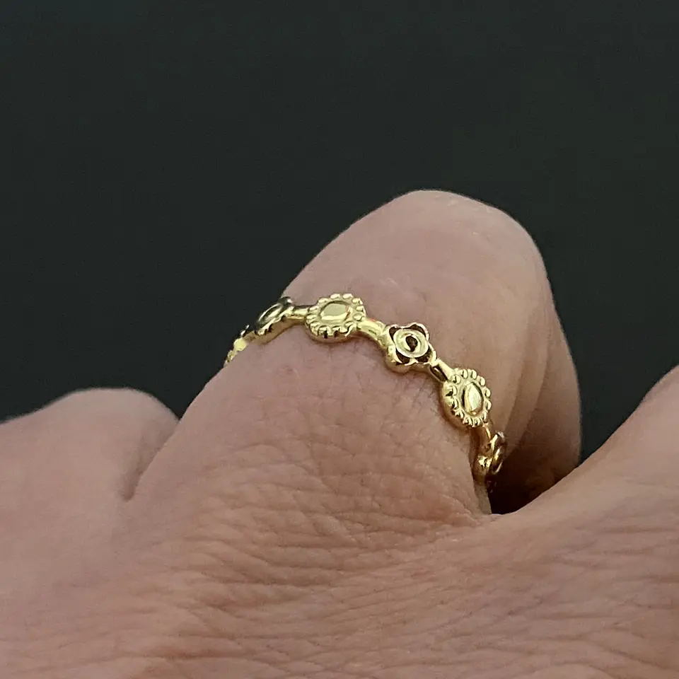 ANILLO TREBOL FLOR | ENCHAPE ORO 1