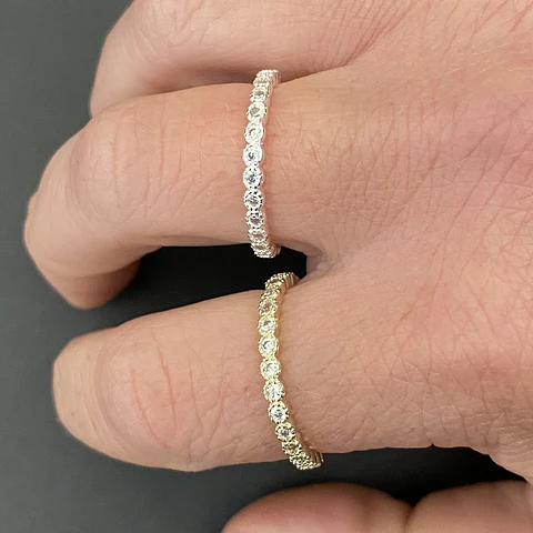 ANILLO CINTILLO | ENCHAPE ORO Y ENCHAPE PLATA